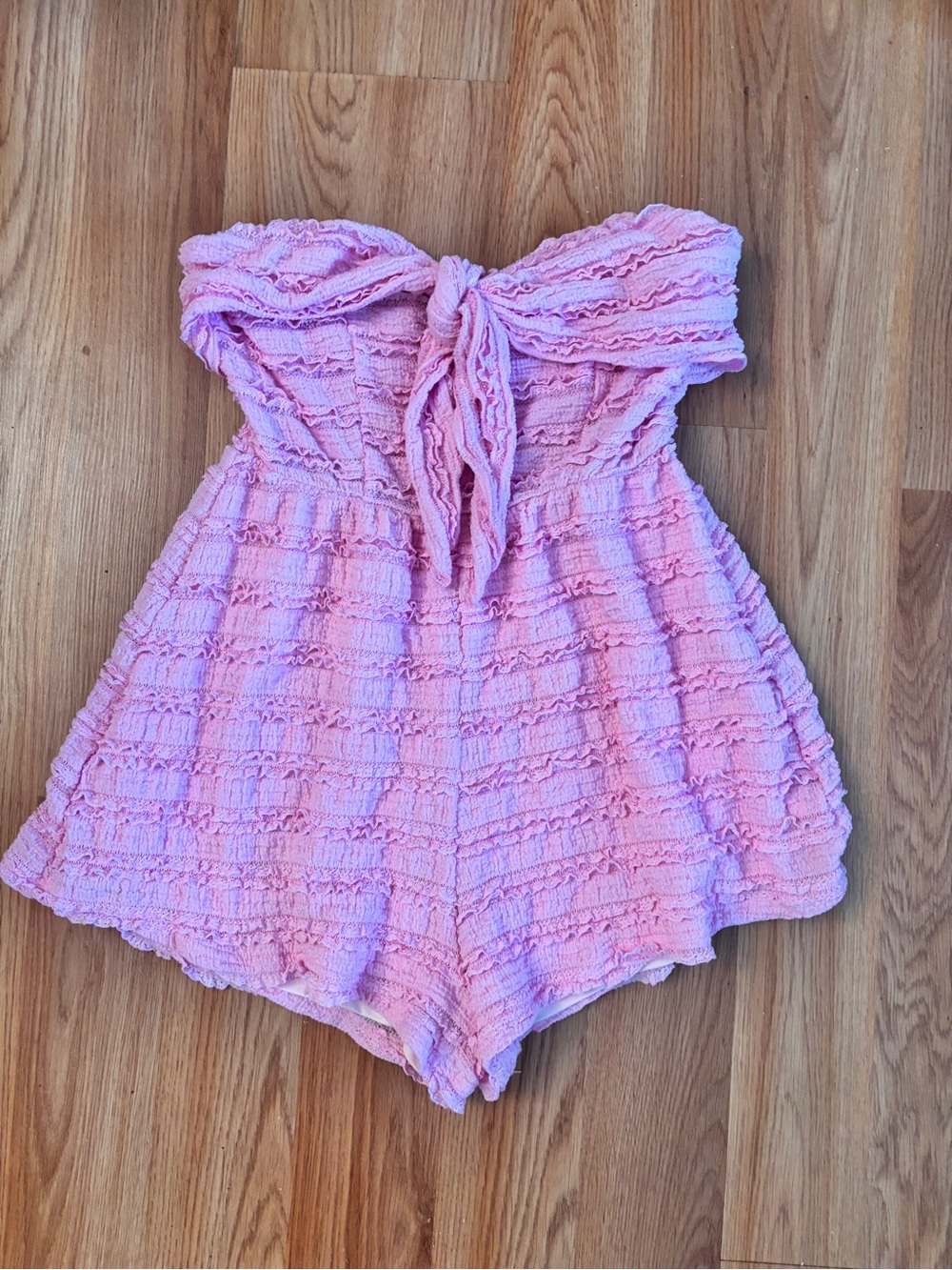 Pink ruffle romper